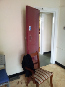 Fire door wedged open